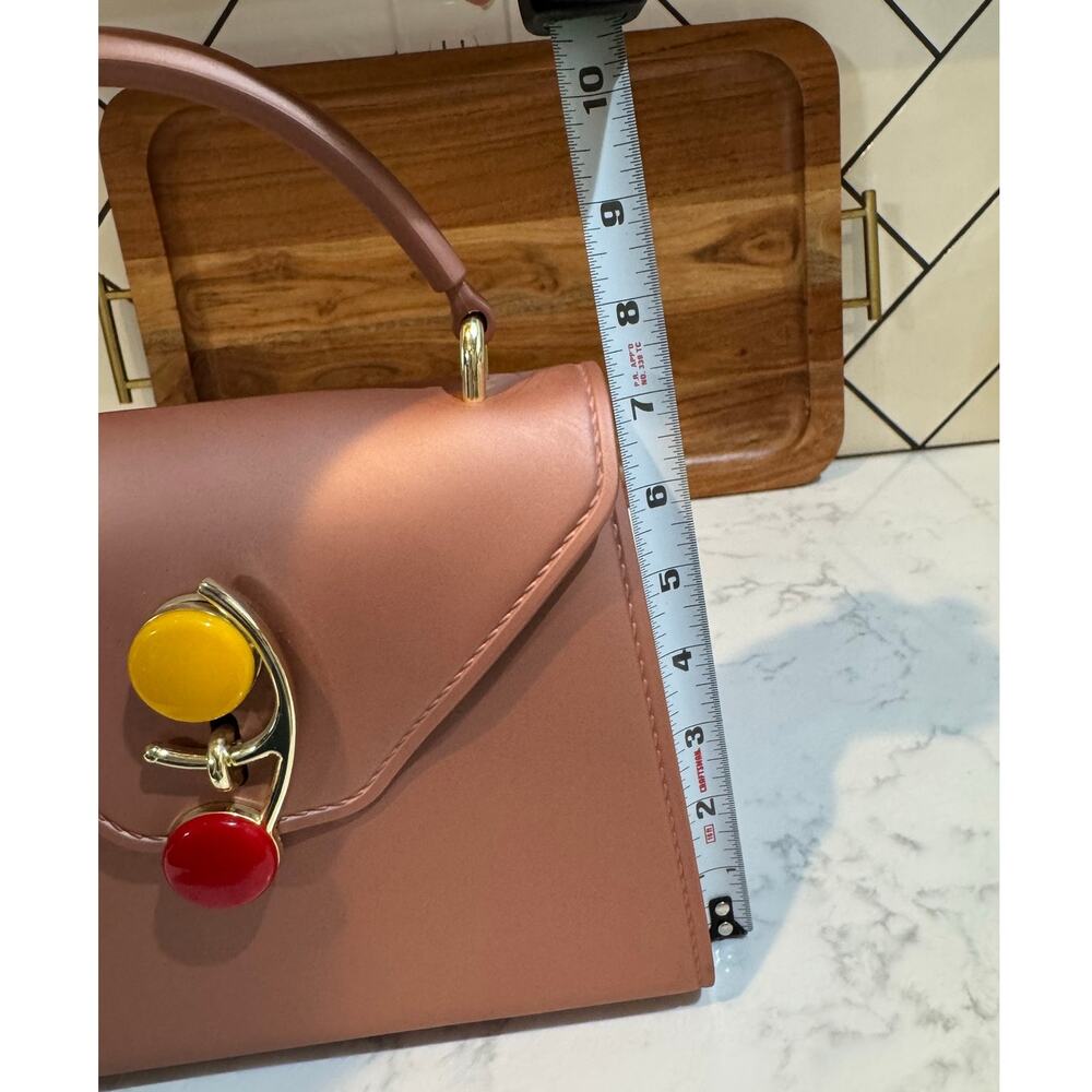 Chivah brand structured top handle handbag pink silicone with shoulder strap - Picture 8 of 9
